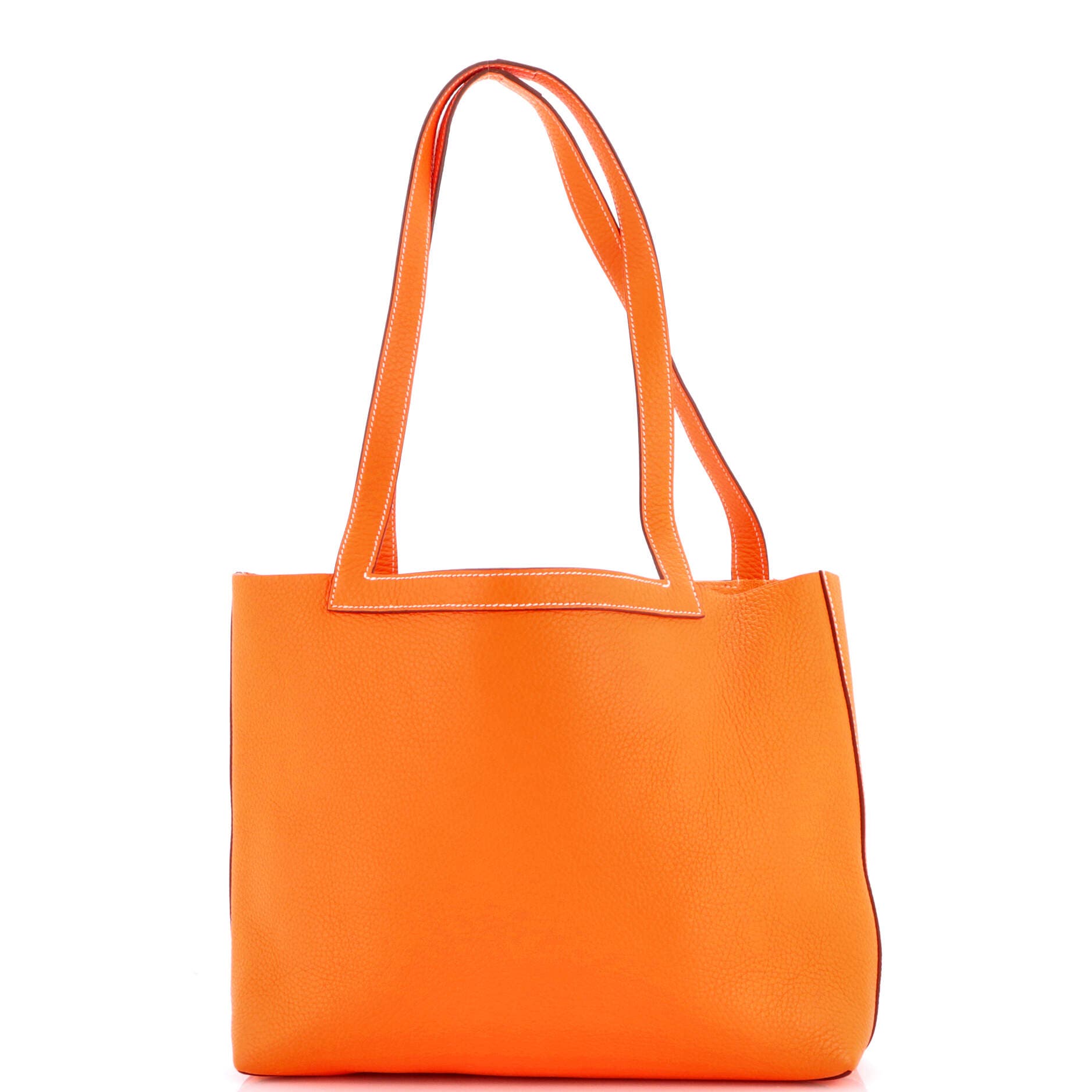 Pre-Owned Hermes Cabasellier Tote Clemence 31, Main, color, Orange Minium