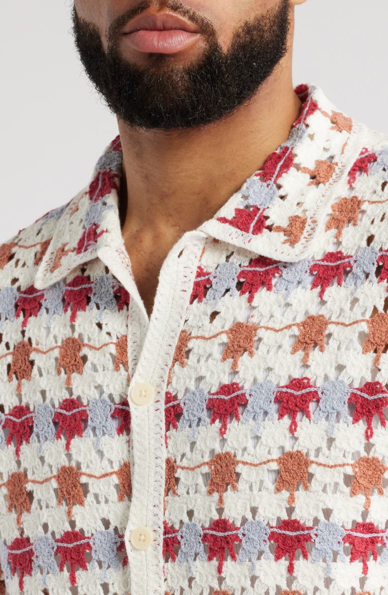 Wax London Porto Short Sleeve Cotton Blend Button-Up Shirt, Alternate, color,