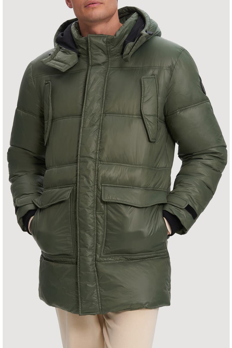 Kiefer Mid Length Puffer Coat, Main, color, UNIFORM GREEN