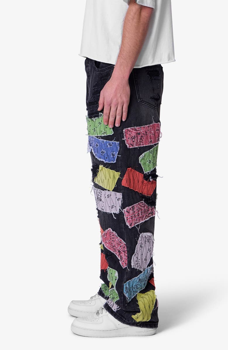 mnml Bandana Patch Ultra Baggy Jeans, Alternate, color, Washed Black