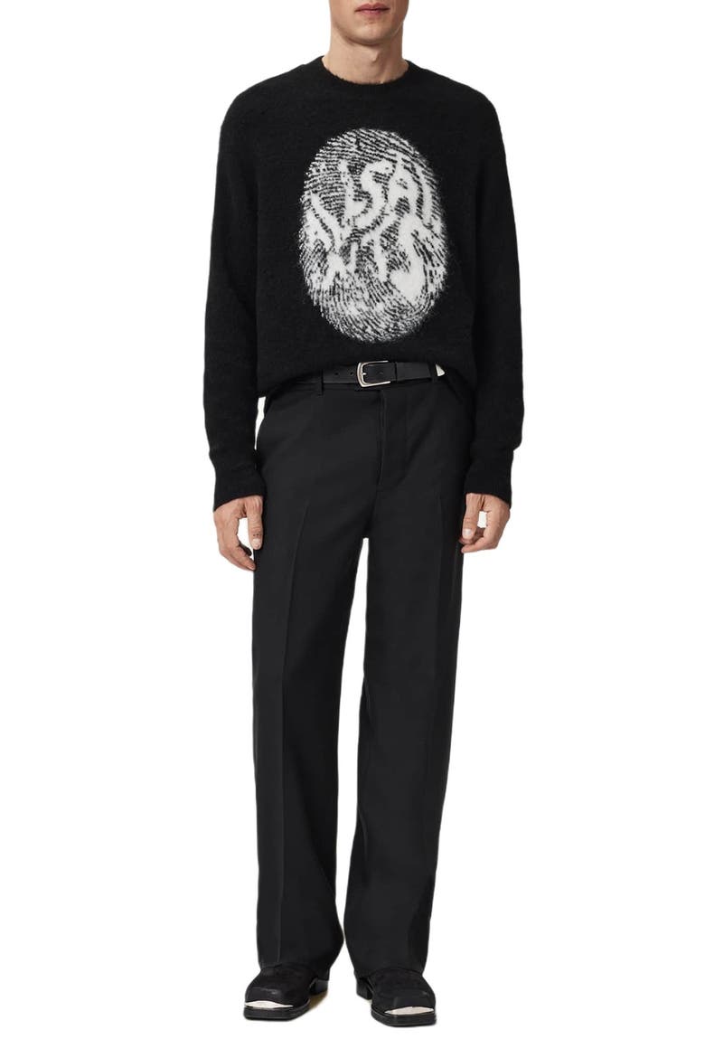 Ridges Logo Sweater, Alternate, color, BLACK/ ECRU WHITE