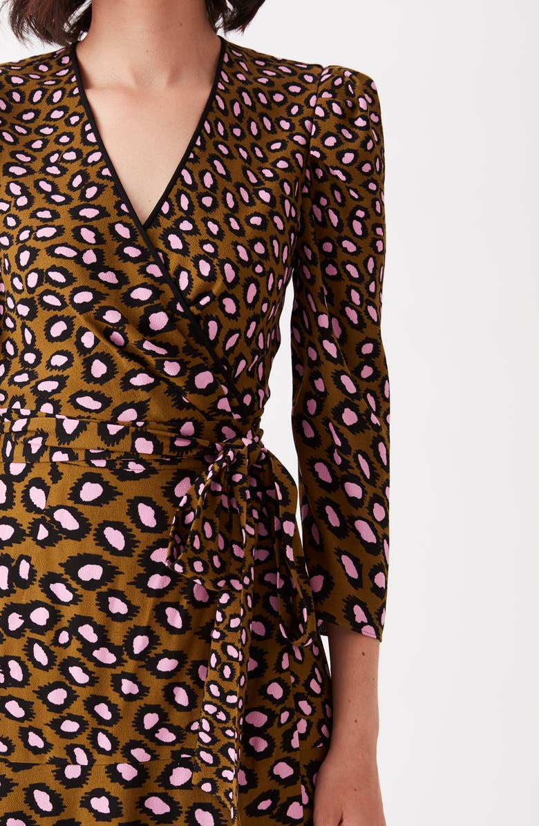 Diane von Furstenberg DVF Charlene Puff Sleeve Wrap Dress, Alternate, color, 