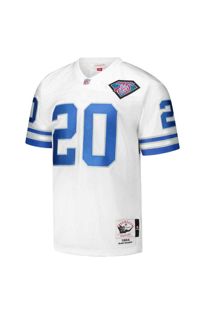 Mitchell & Ness Men's Mitchell & Ness Barry Sanders White Detroit Lions 1994 Authentic Throwback Retired Player Jersey, Alternate, color, White