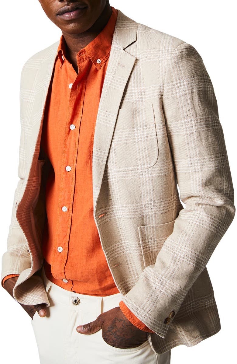 Billy Reid Archie Plaid Cotton & Linen Sport Coat, Alternate, color, 