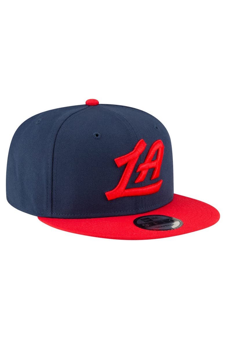 Men's New Era Navy/Red LA Clippers 2-Tone 9FIFTY Snapback Hat, Alternate, color, Navy