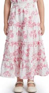 Hayden Girls Kids' Textured Floral Cotton Tiered Skirt