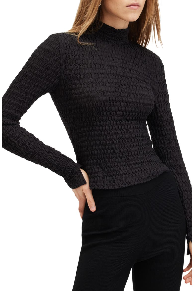 Connie Francesco Long Sleeve Top, Main, color, BLACK