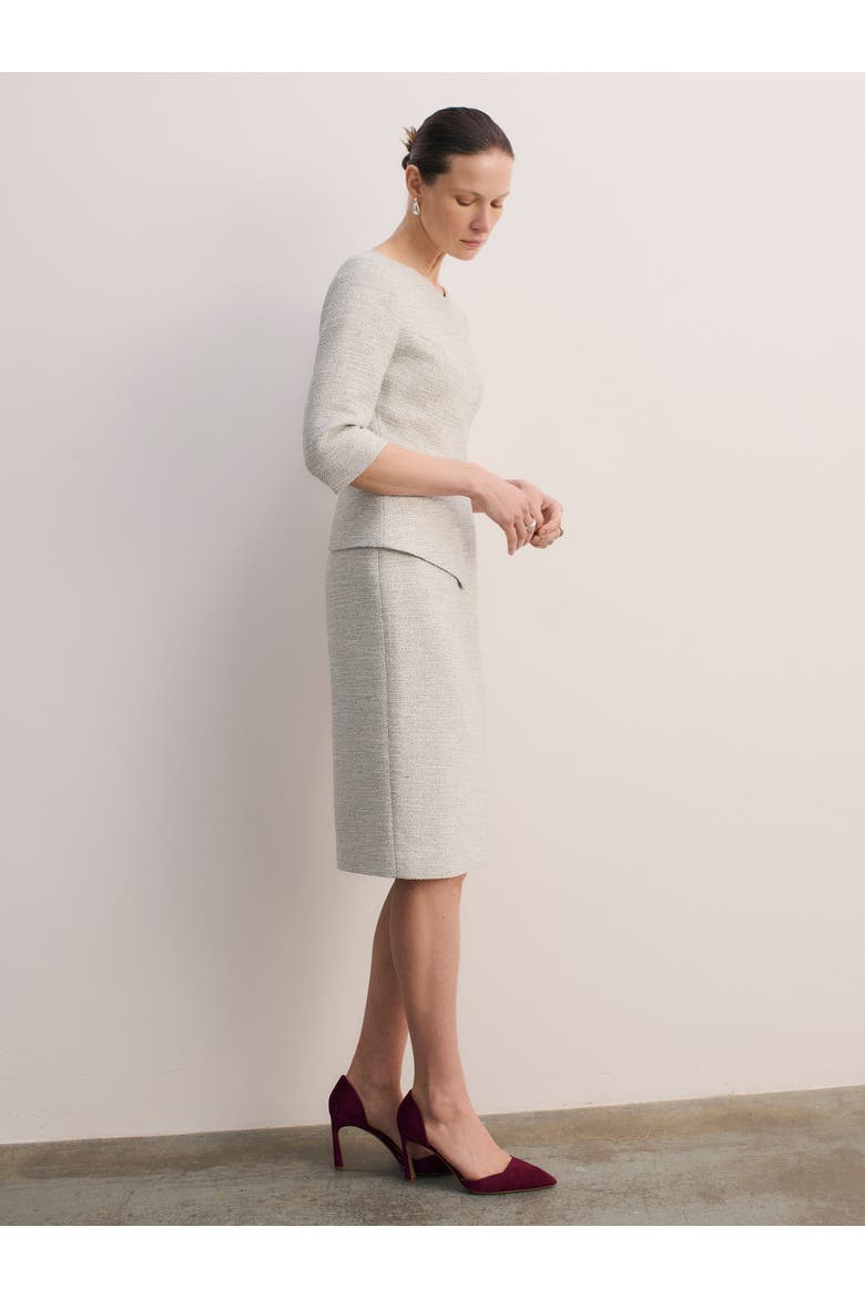 Eaton Signature Tweed Dress, Alternate, color, Ivory