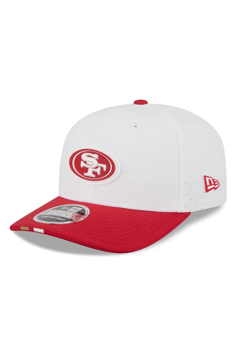 Men's New Era  White/Scarlet San Francisco 49ers 2025 NFL Training Camp 9SEVENTY Adjustable Hat, Main, color, White