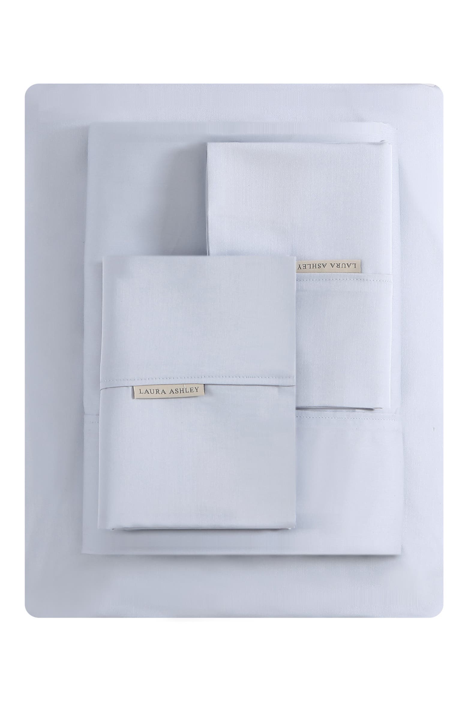 Solid Blue Cleaner Laura Ashley Cerene Wellness 4-Piece Blue Solid Cotton Queen Sheet Set ...