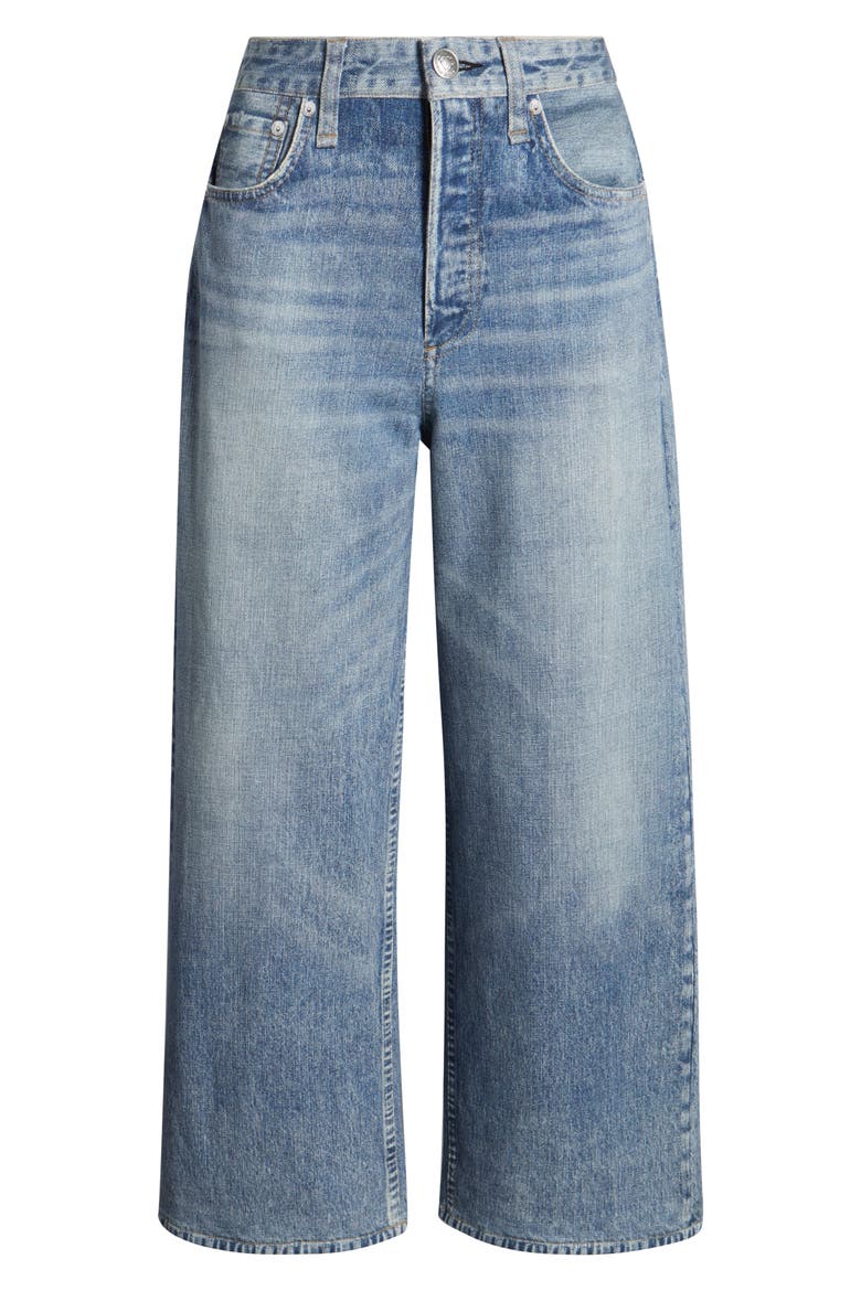 rb Miramar Andi High Waist Ankle Wide Leg Cotton Terry Sweatpant Jeans, Alternate, color, SCARLET