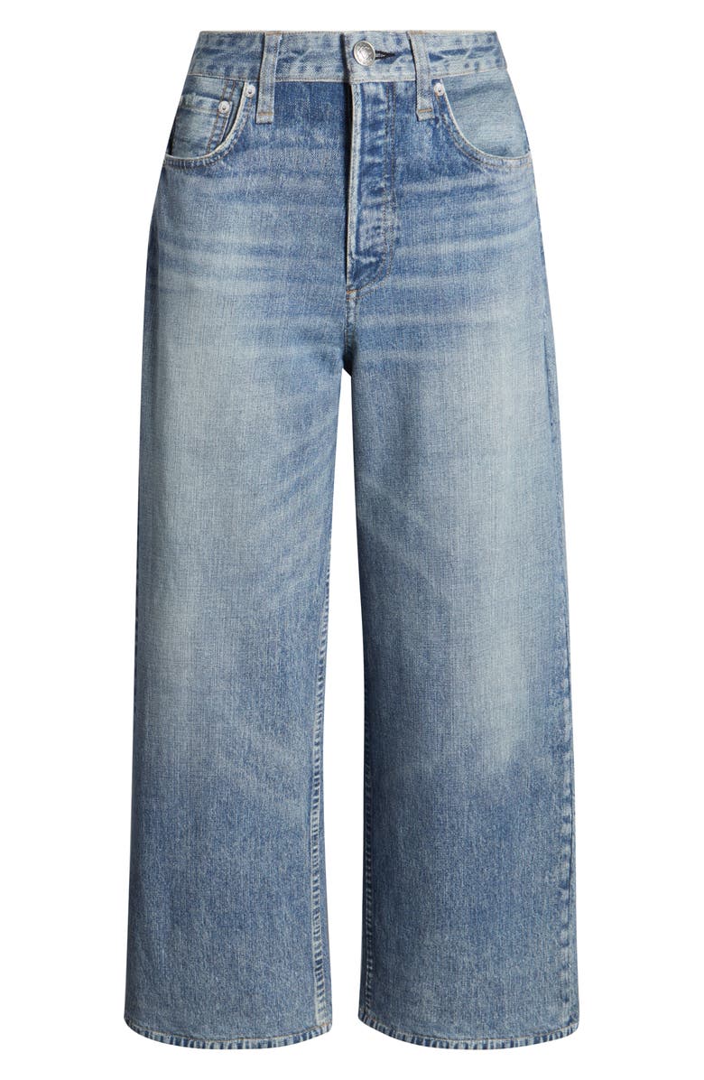 rag & bone Miramar Andi High Waist Ankle Wide Leg Cotton Terry Sweatpant Jeans, Alternate, color, Scarlet