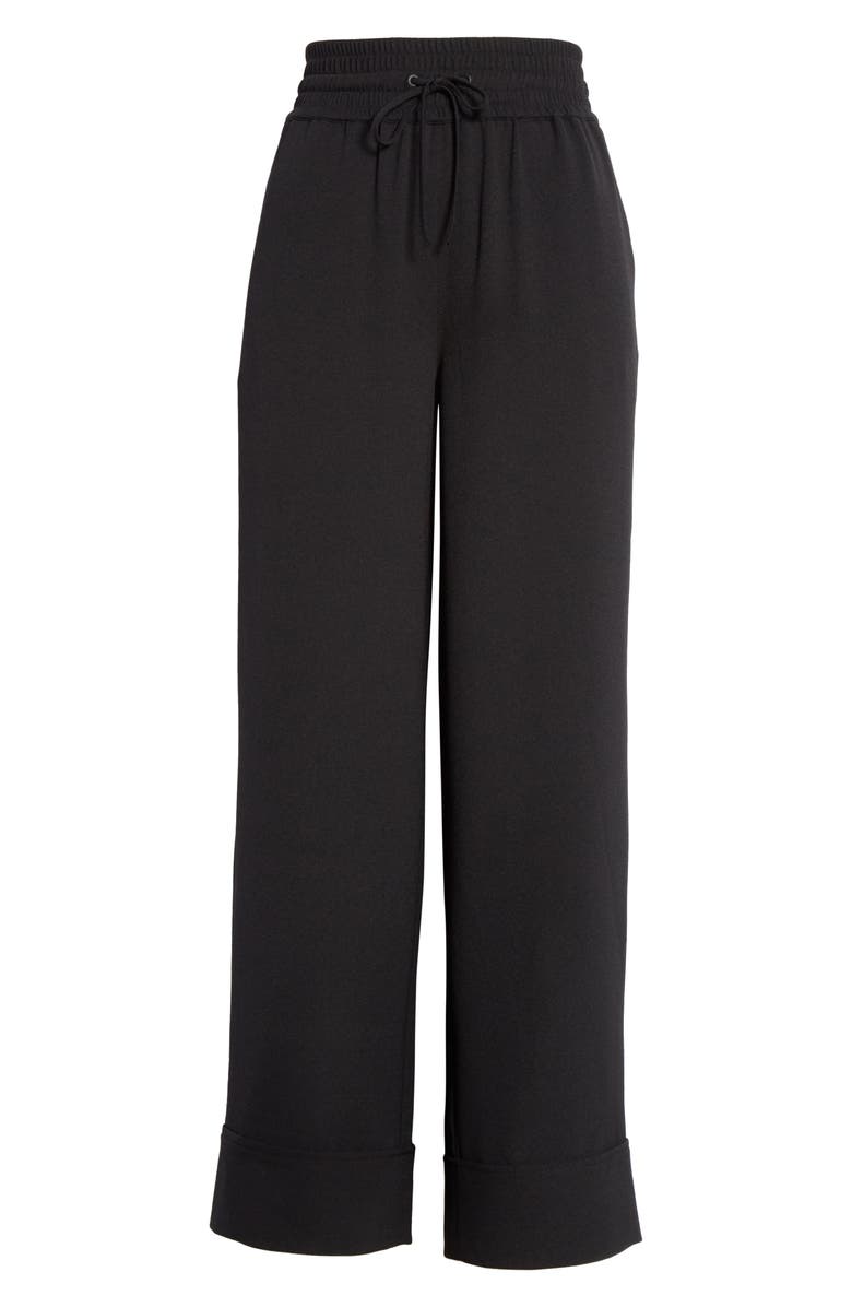 Ganni Wide Leg Heavy Crepe Trousers, Alternate, color,