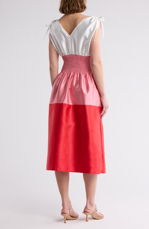 Area Stars Kelli Shantung Colorblock Midi Dress