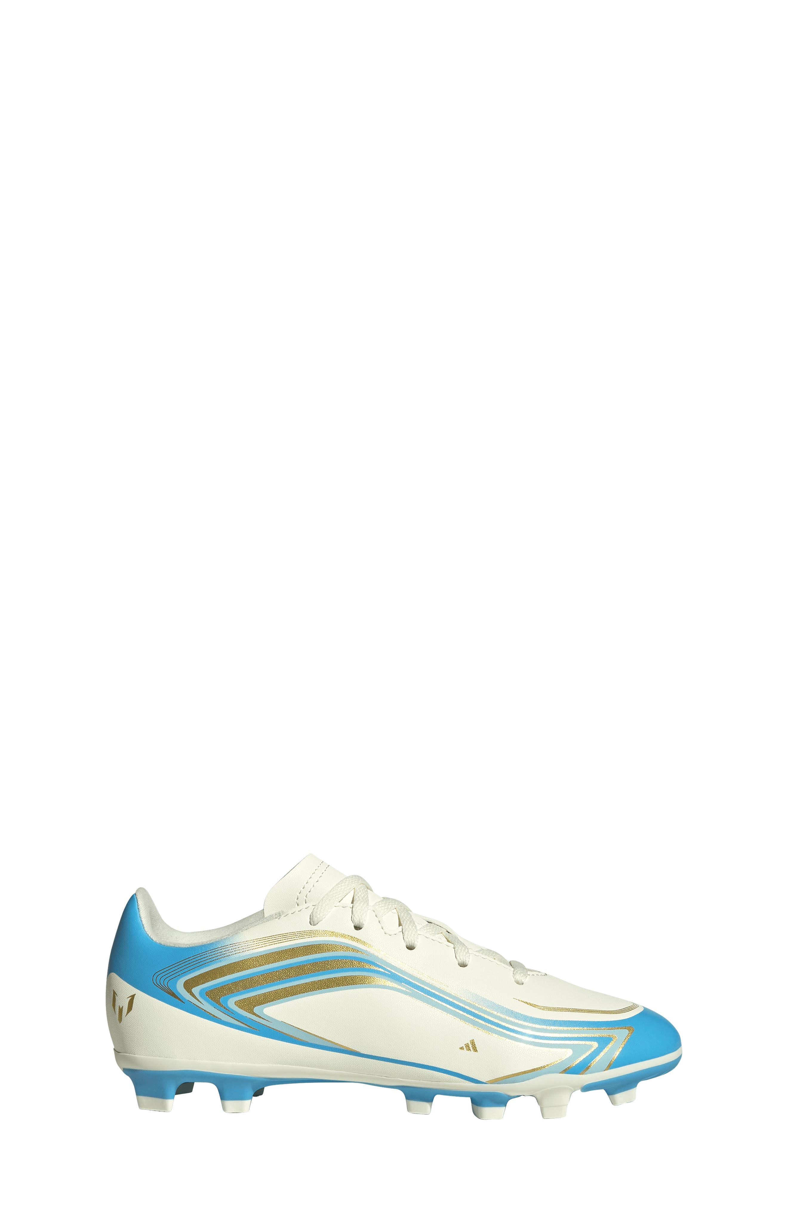 adidas Kids' F50 Messi Club Soccer Cleat, Alternate, color, Ivory/ Semi Blue/ Icey Blue