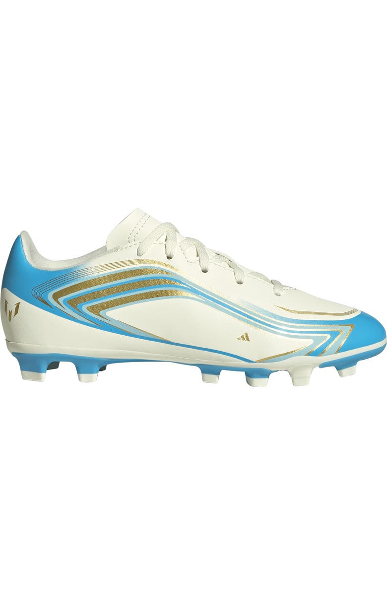 adidas Kids' F50 Messi Club Soccer Cleat, Alternate, color, Ivory/ Semi Blue/ Icey Blue