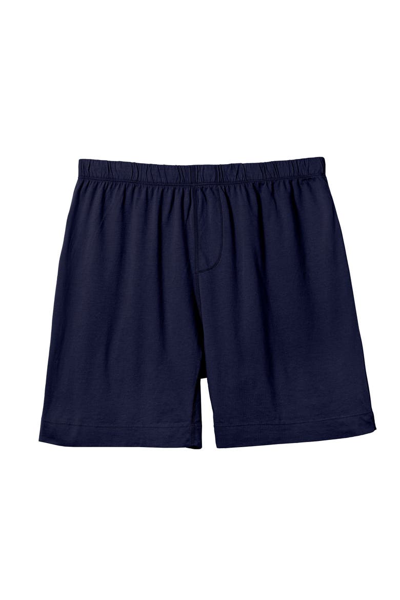 Men's Soft 100% Cotton Jersey Boxer, Main, color, Navy