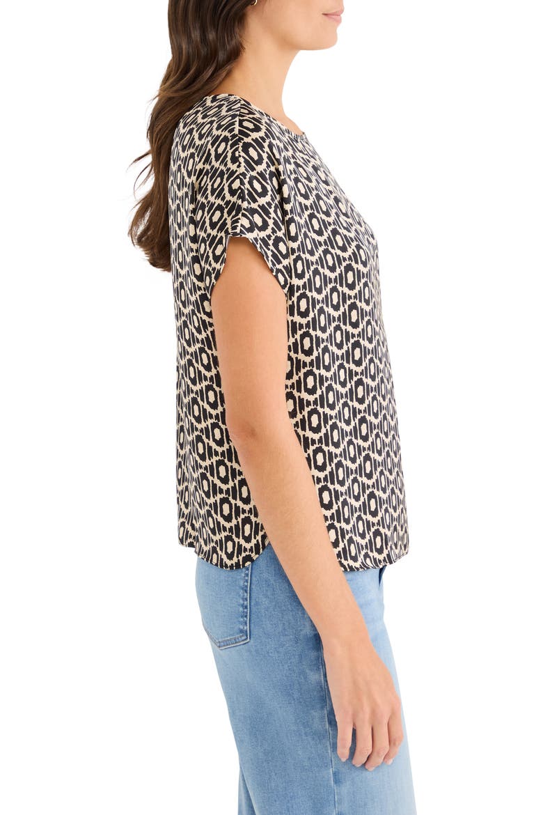 Lacy Diamonds Day Gloss Woven Shirt, Alternate, color, BLACK MULTI