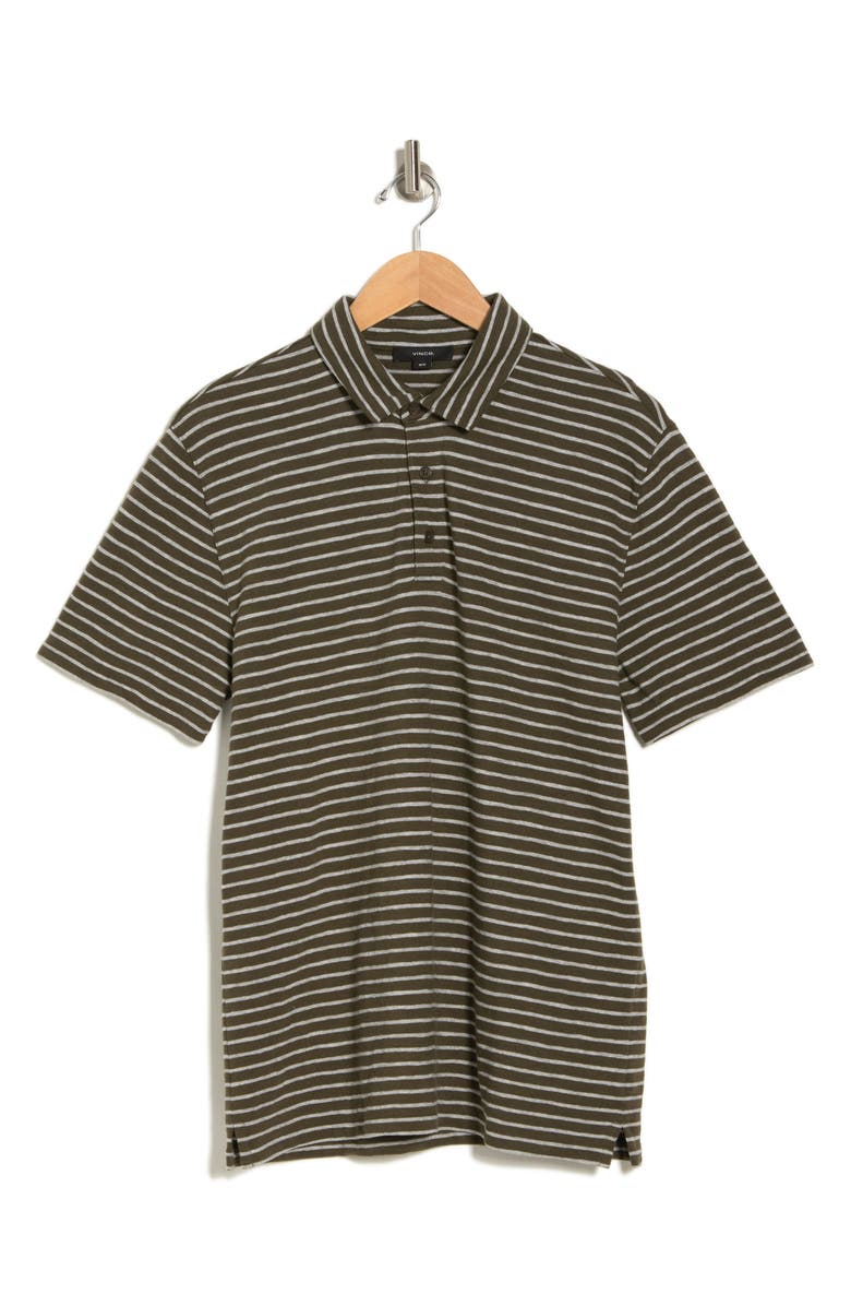 Vince Stripe Cotton Slub Polo, Alternate, color, 
