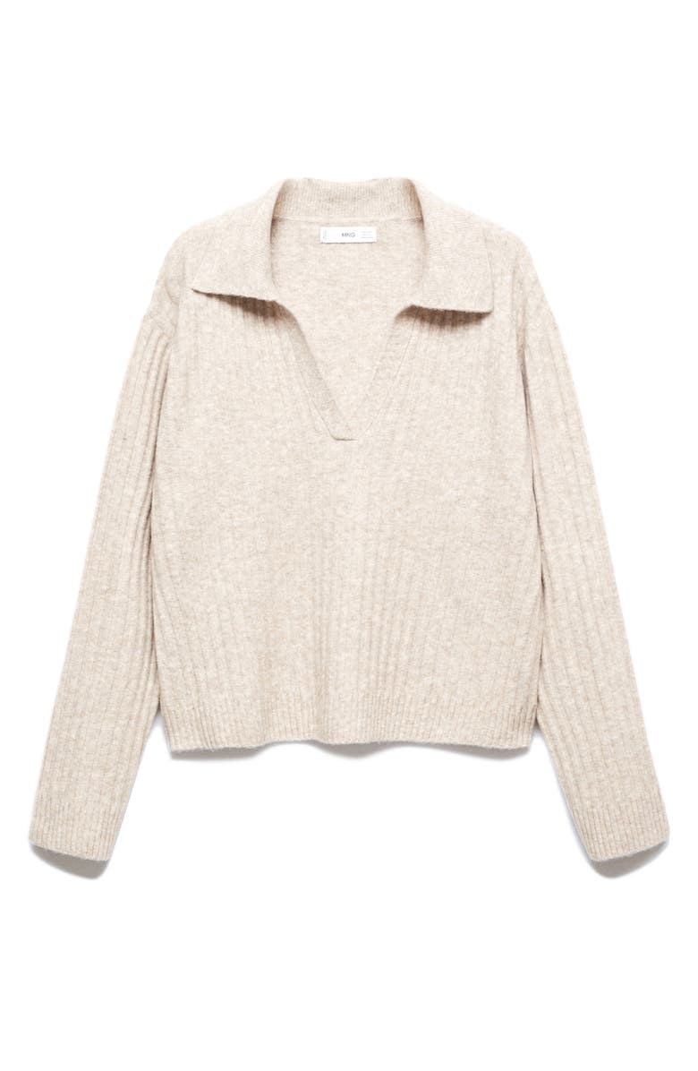 MANGO Johnny Collar Rib Sweater, Alternate, color, 