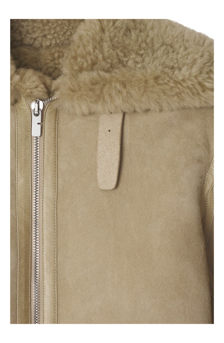 Burberry Shearling Aviator Jacket, Alternate, color, 