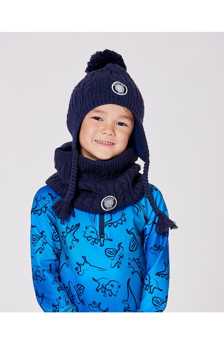 Deux par Deux Kids Gender Inclusive Lined Winter Neckwarmer, Main, color, Navy Blue