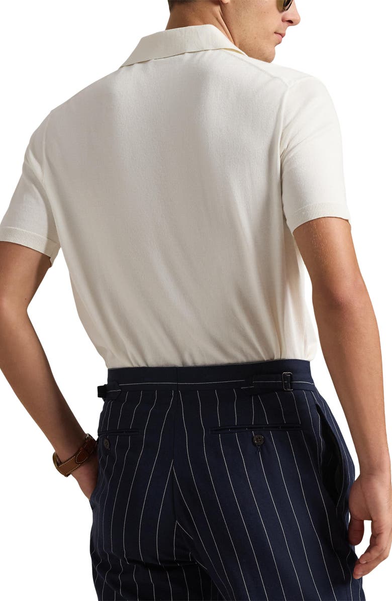 Polo Ralph Lauren Rib Trim Cotton Polo, Alternate, color, Deckwash White