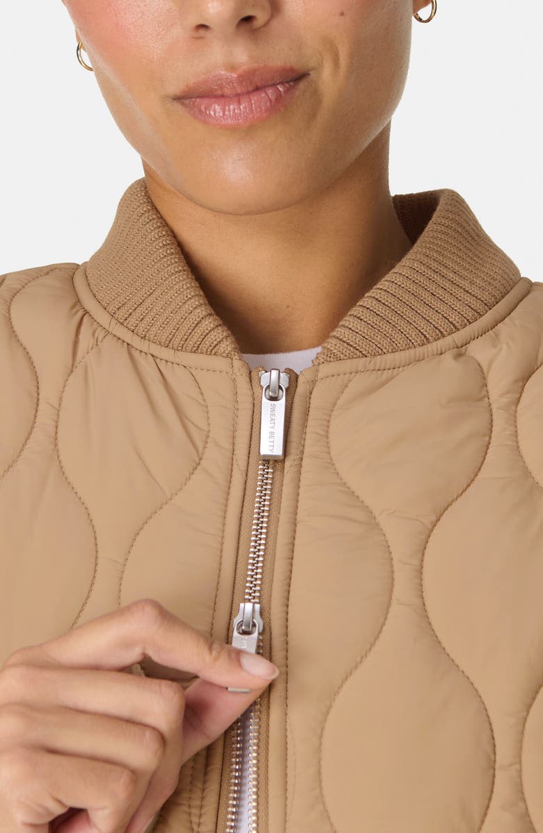 Sweaty Betty On the Move Quilted Jacket, Alternate, color, Golden Beige