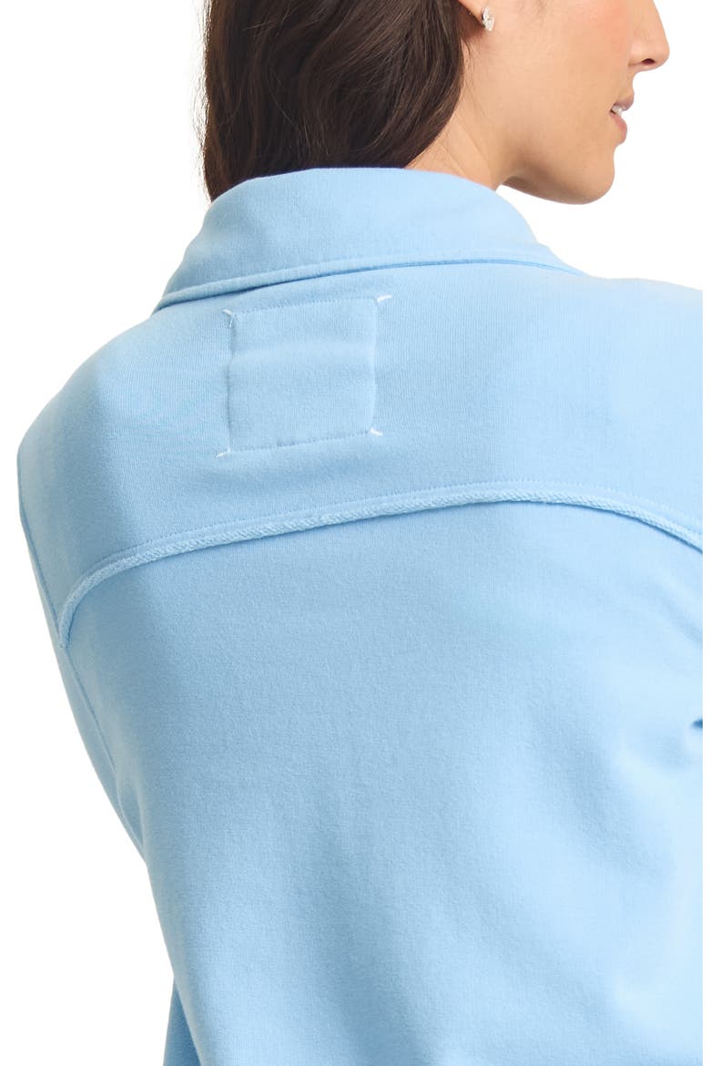 Marina del Mar Cotton Johnny Collar Sweatshirt, Alternate, color, CHAMBRAY BLUE