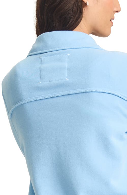 Tommy Bahama Marina Del Mar Cotton Johnny Collar Sweatshirt In Chambray Blue