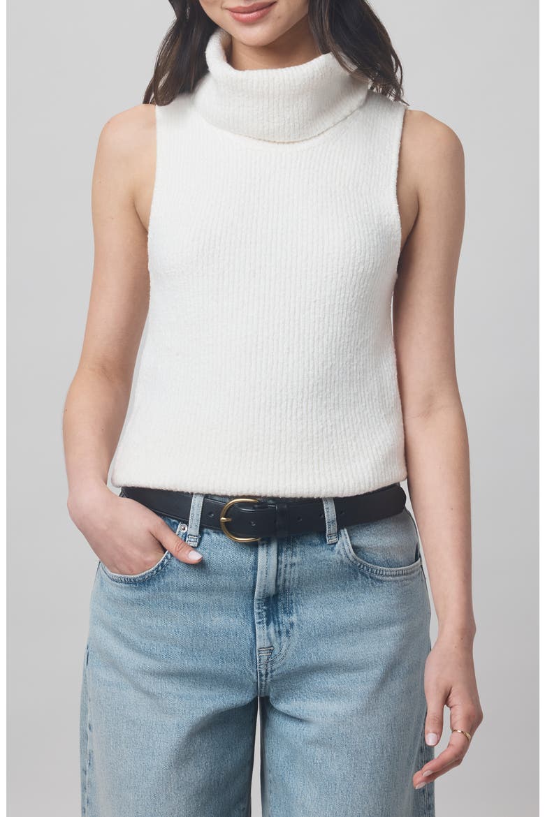 x @cellajaneblog Sleeveless Turtleneck Sweater, Main, color, SNOW