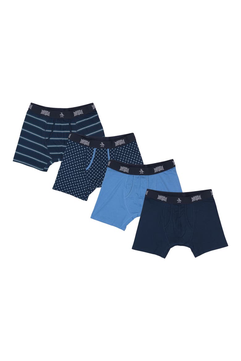 The Super Soft 4-Pack Boxer Briefs, Main, color, BLUE MULTI