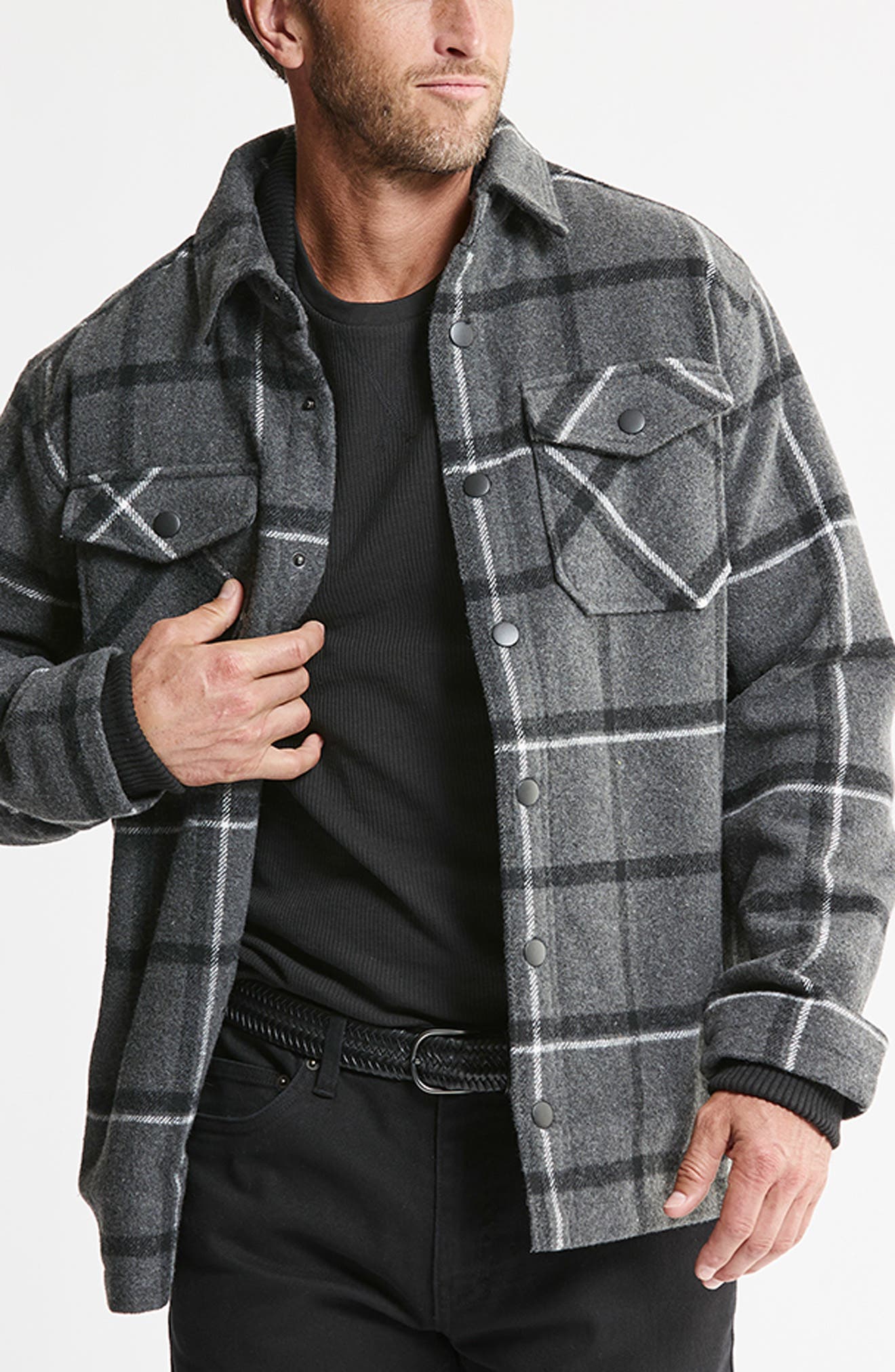 Faux Fur Lined Shirt Jacket