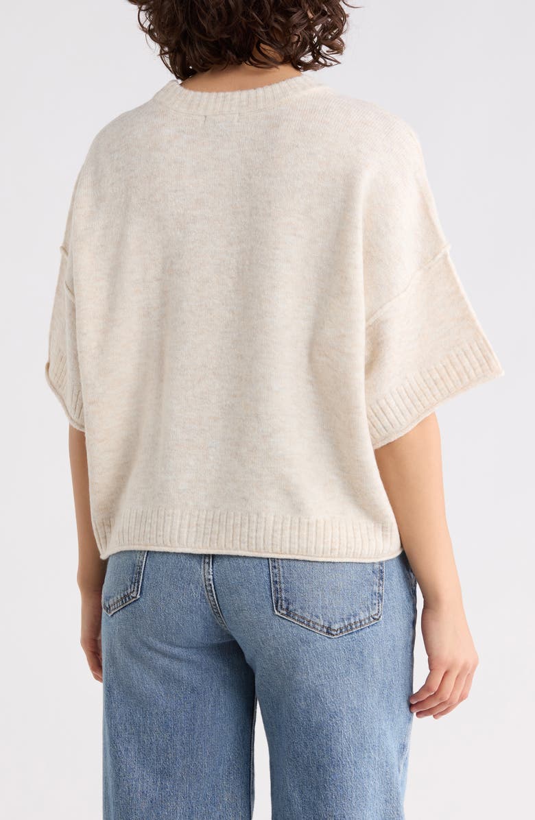 Halogen<sup>®</sup> Exposed Seam Drop Shoulder Sweater, Alternate, color, Malted