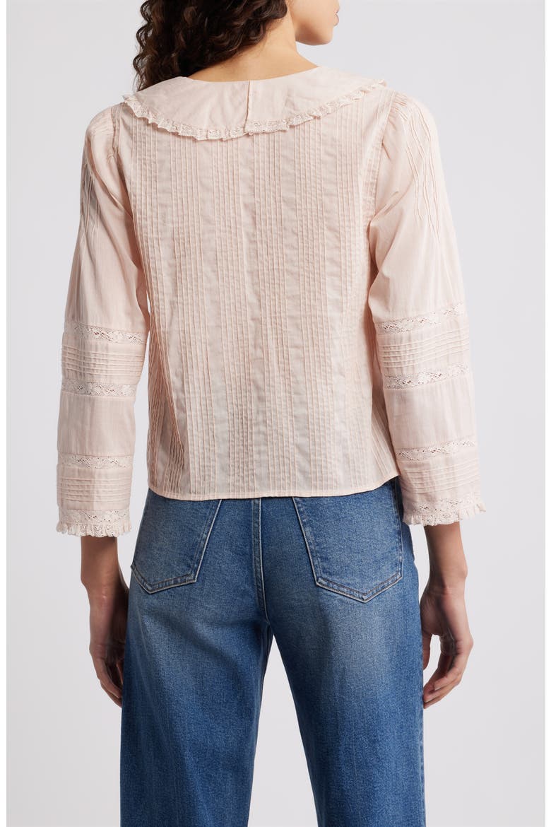 Huguette Pintuck Ruffle Top, Alternate, color, BLUSH