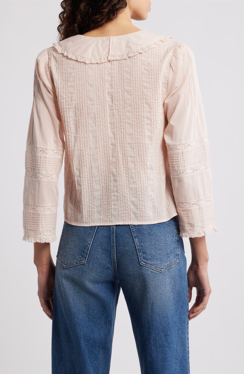 DÔEN Huguette Pintuck Ruffle Top, Alternate, color, Blush