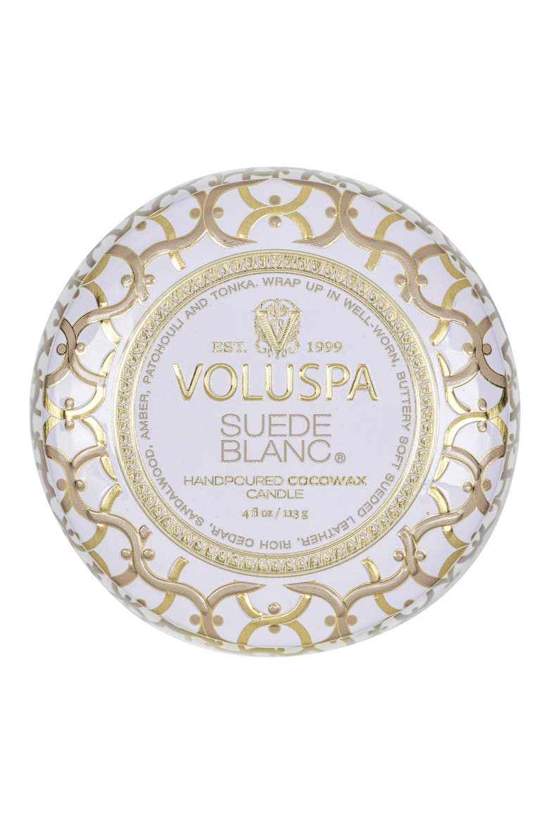 Suede Blanc Mini Tin Candle, Alternate, color, SUEDE BLANC
