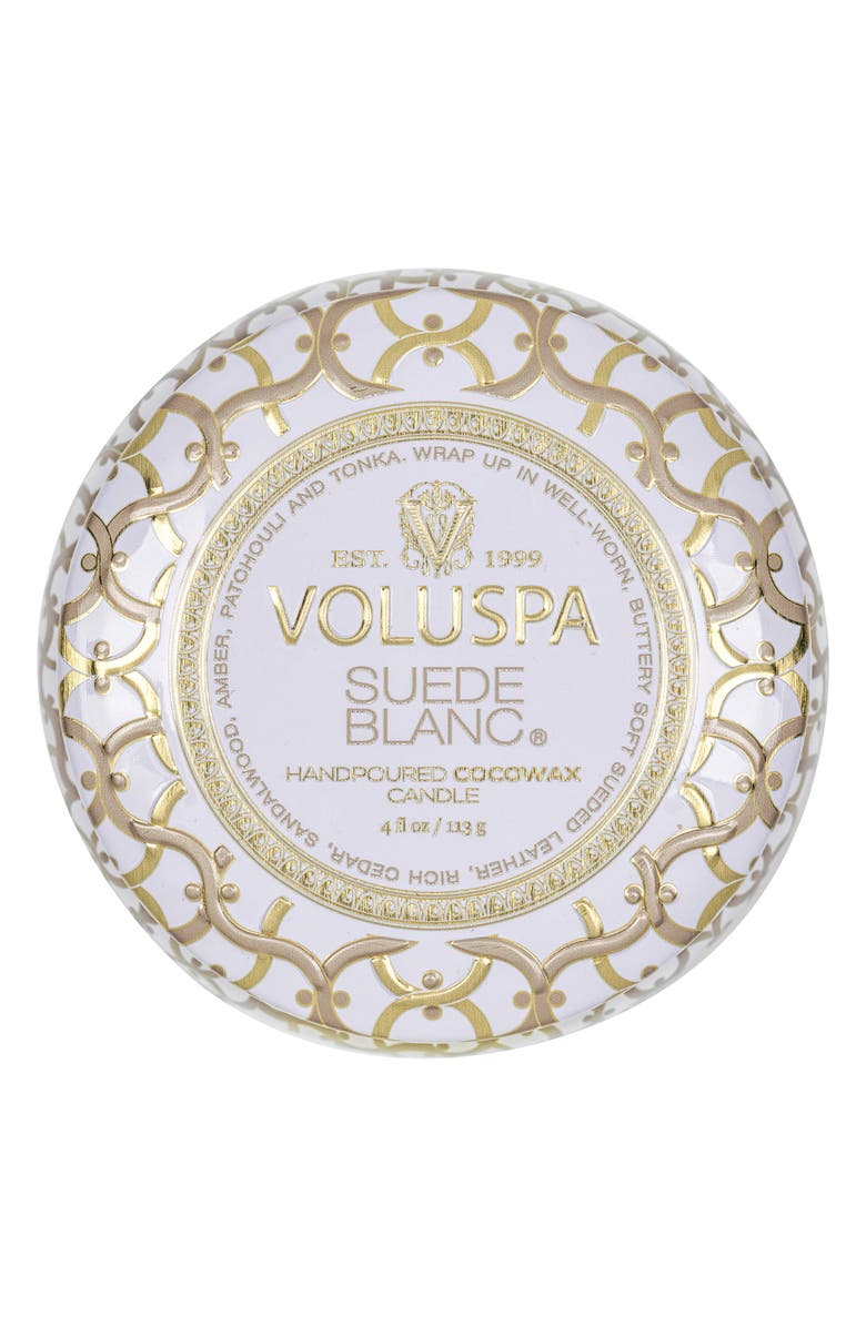 Voluspa Suede Blanc Mini Tin Candle, Alternate, color, Suede Blanc
