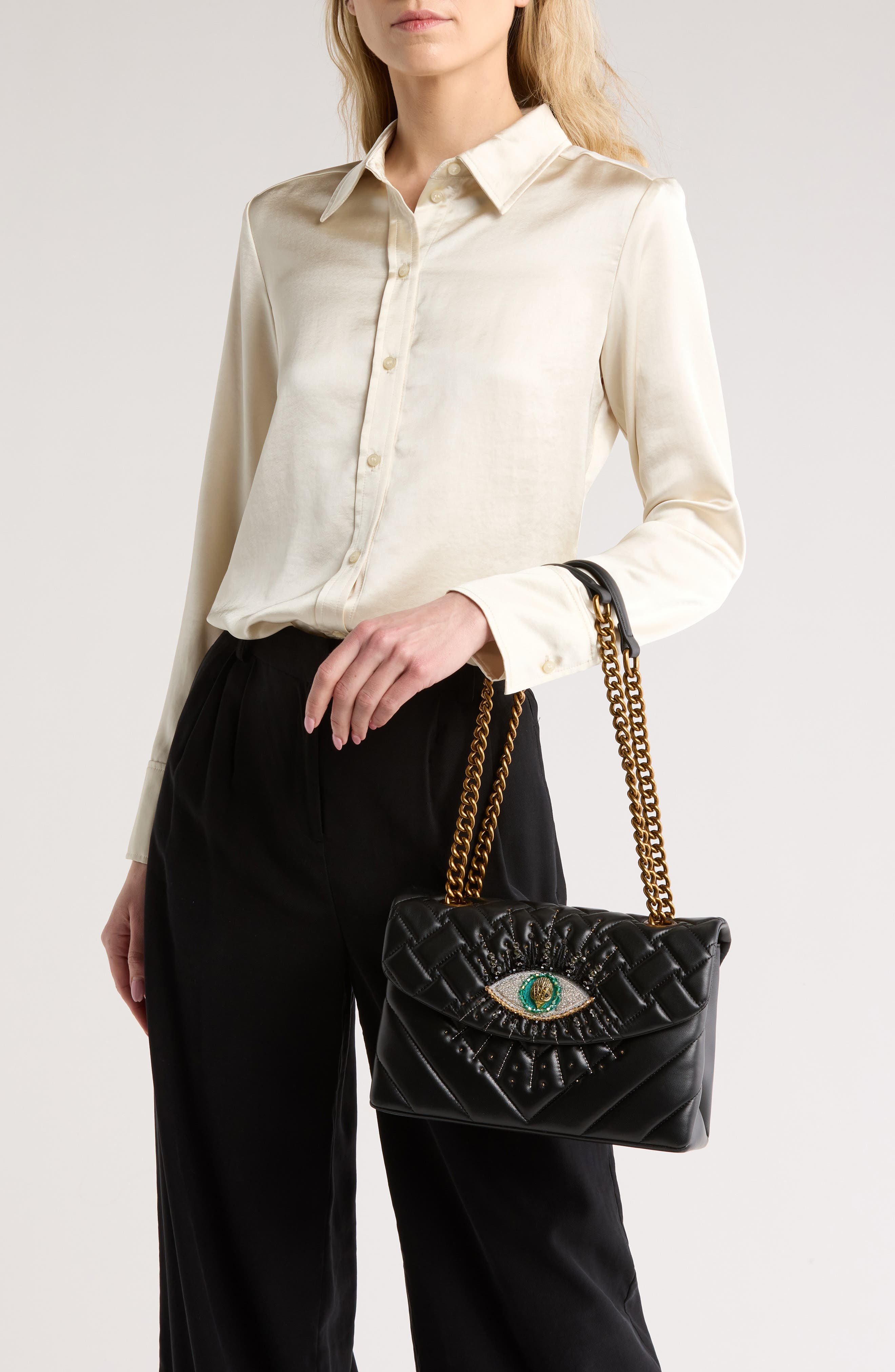 Kurt Geiger London Kensington Eye Leather Shoulder Bag, Alternate, color, 