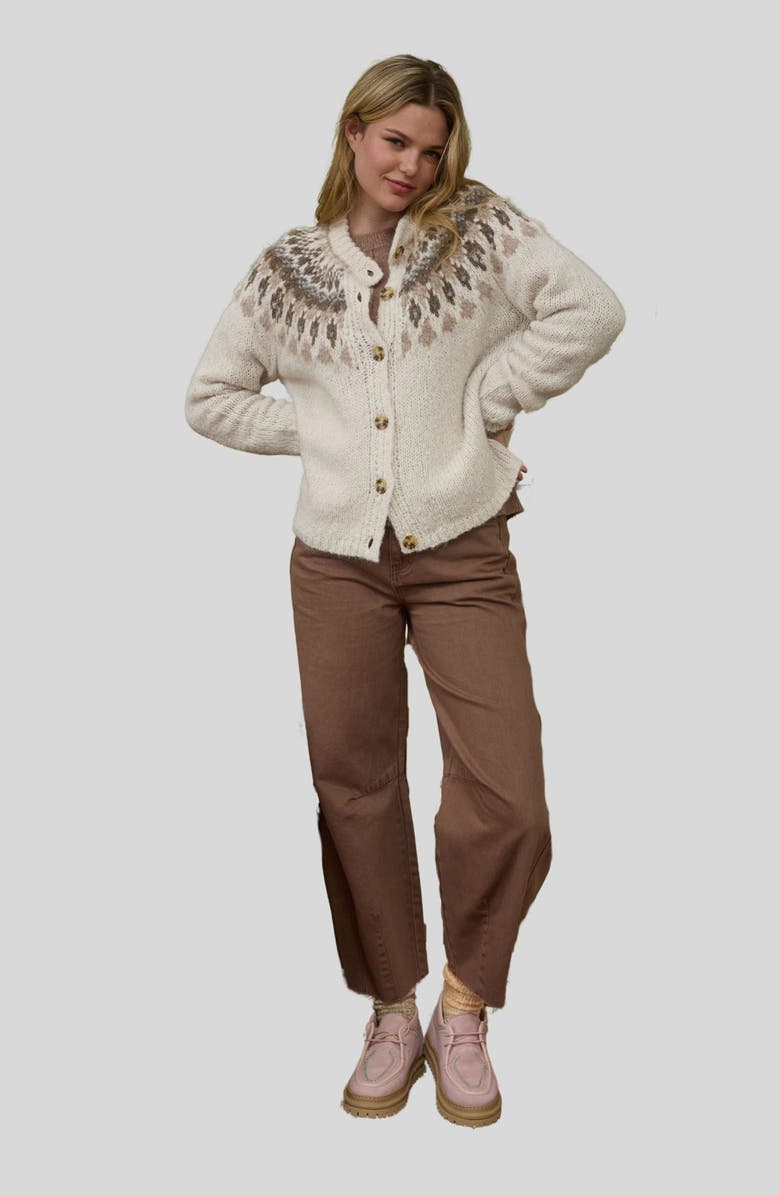 Blu Pepper Pattern Cardigan, Alternate, color, Ivory Multi