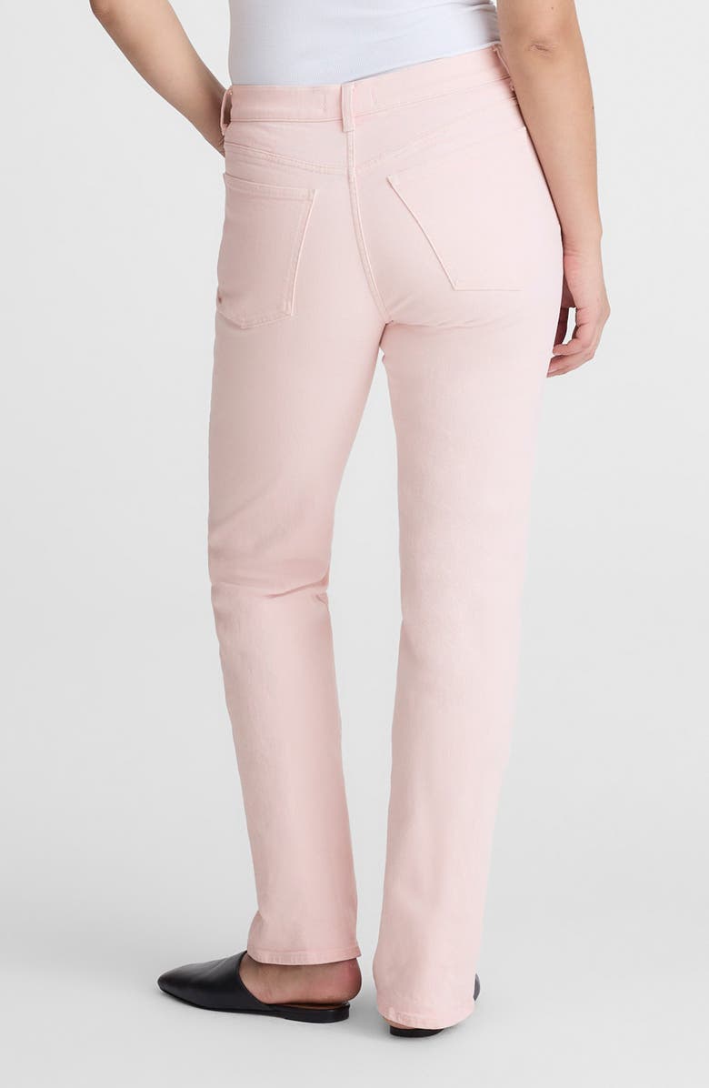 Madewell The Longline Garment Dyed High Waist Straight Leg Jeans, Alternate, color, Pale Pink