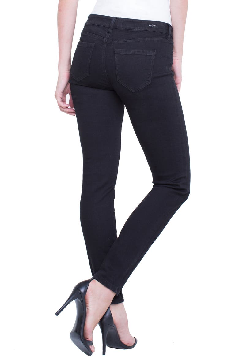 Liverpool Jeans Company Abby Mid Rise Soft Stretch Skinny Jeans, Alternate, color, BLACK RINSE