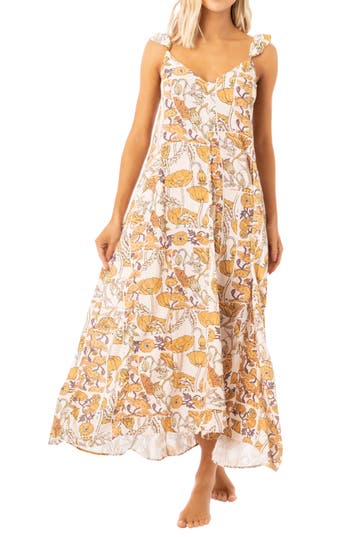 Maaji Annie Antique Botanical Cover-up Dress In Sand