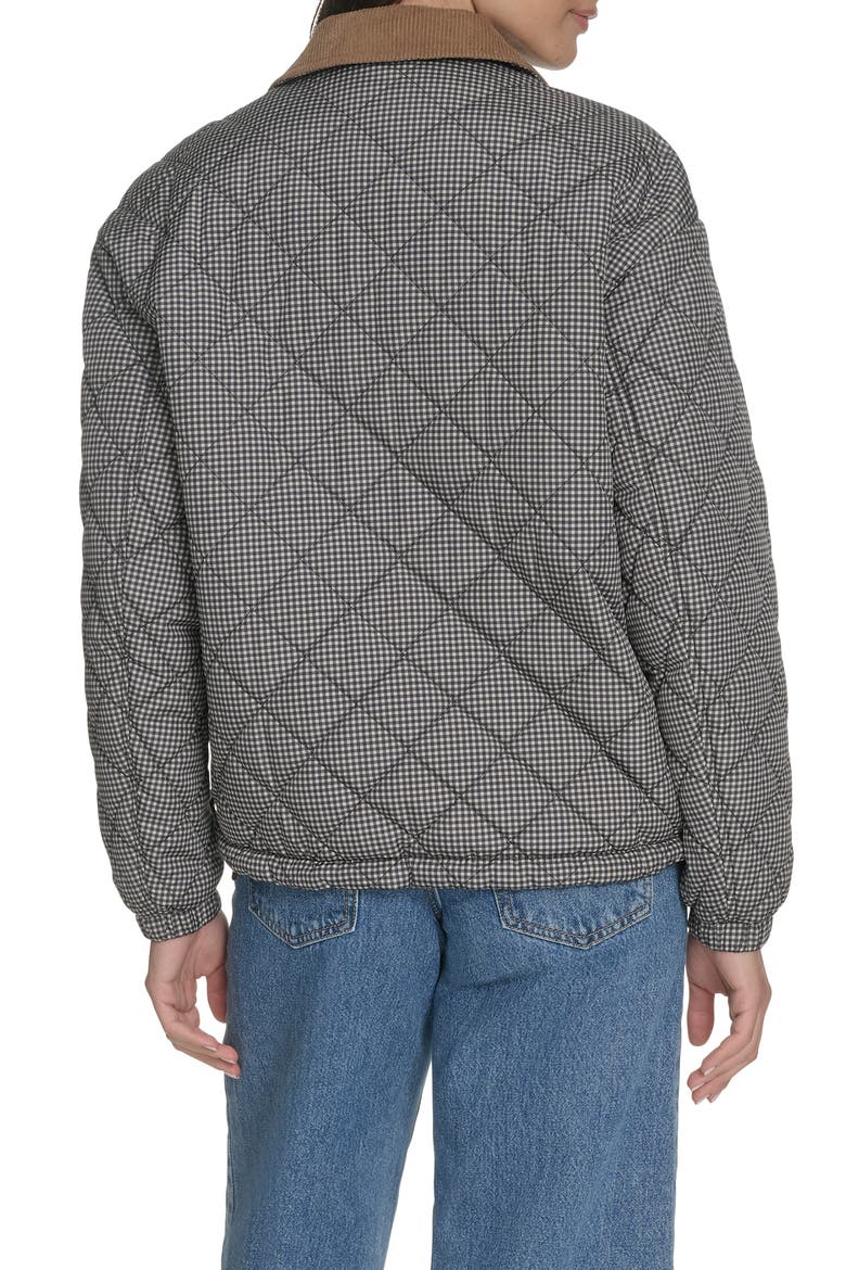 Diamond Quilted Jacket, Alternate, color, BLACK/ WHITE GINGHAM