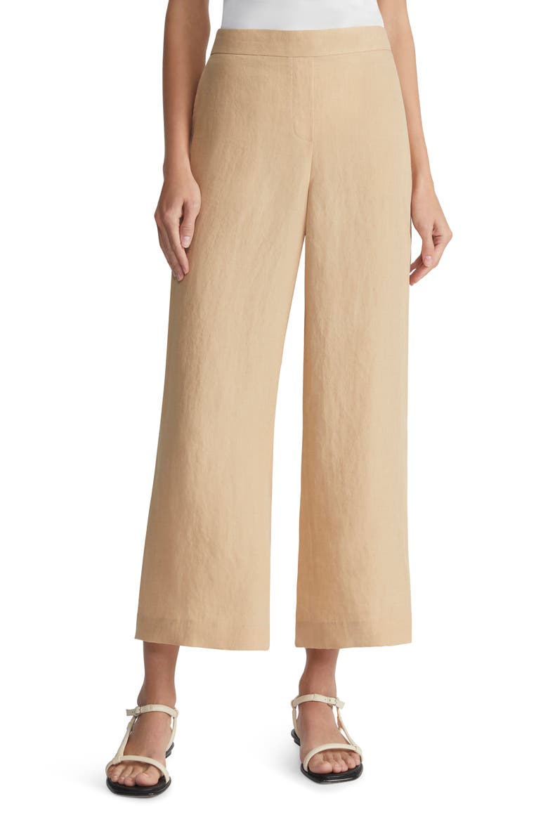 Columbus Linen Wide Leg Crop Pants, Main, color, MELBA MELANGE