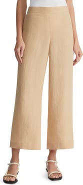 Lafayette 148 New York Columbus Linen Wide Leg Crop Pants