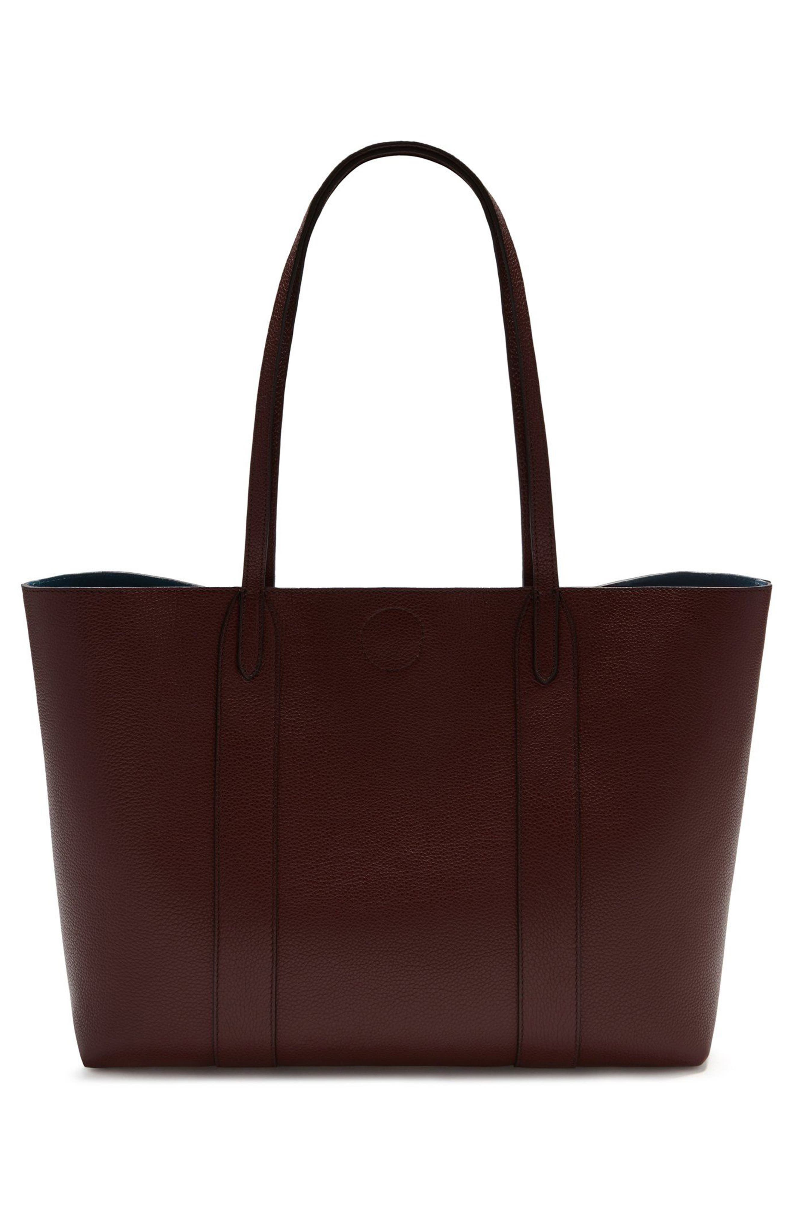 Bayswater Leather Tote, Alternate, color, BURGUNDY-OXFORD BLUE