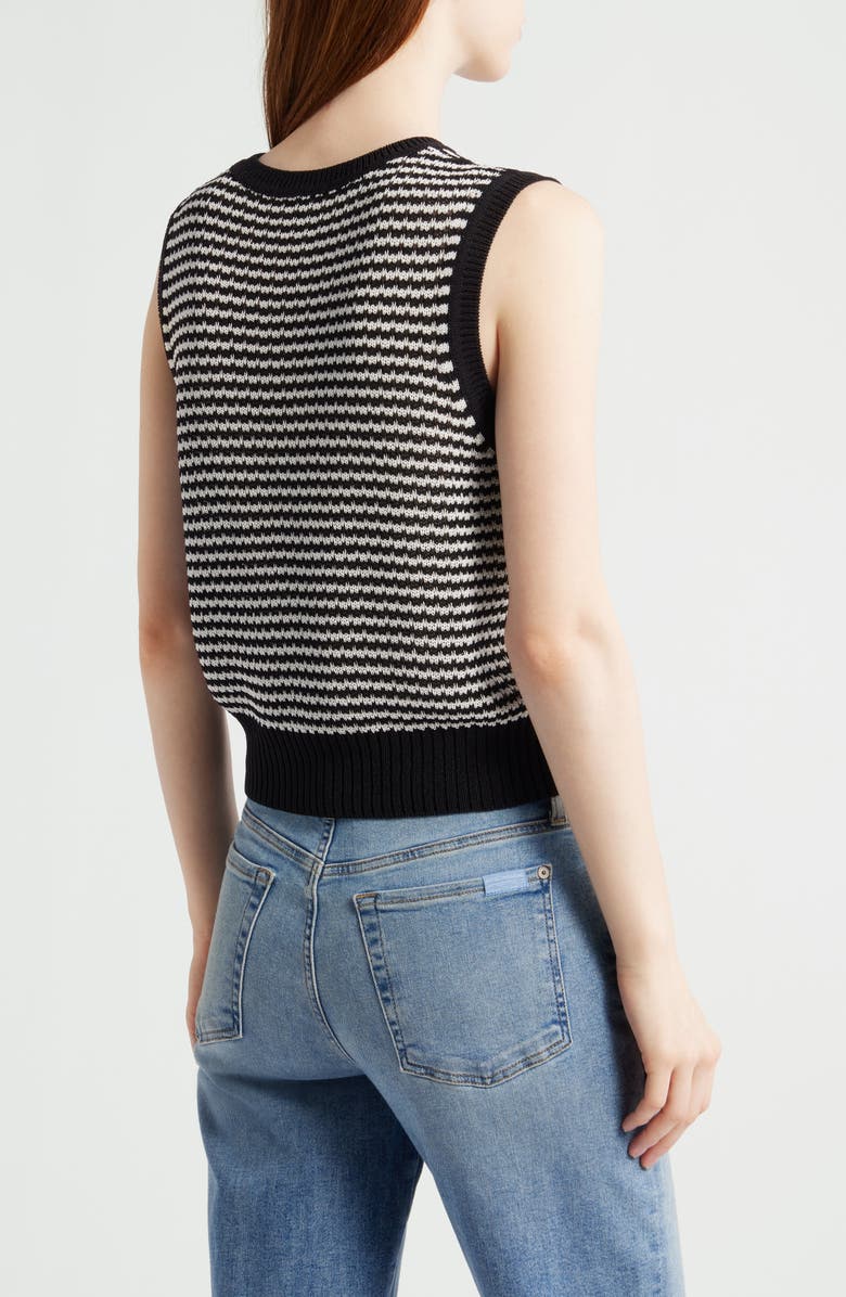 MARGARET O'LEARY Caroline Stripe Cotton Blend Sweater Vest, Alternate, color, 