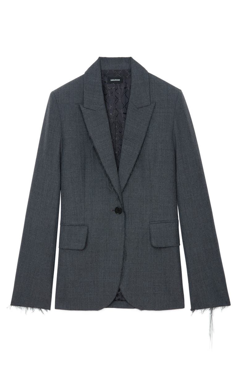 Zadig & Voltaire Vavy Raw Edge Jacket, Alternate, color, 