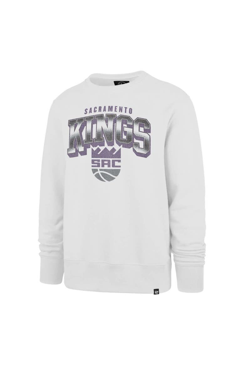 Men's '47 White Sacramento Kings Spotlight Headline Pullover Sweatshirt, Alternate, color, White